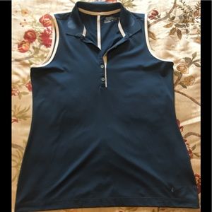Blue & white Nike DriFit golf shirt
